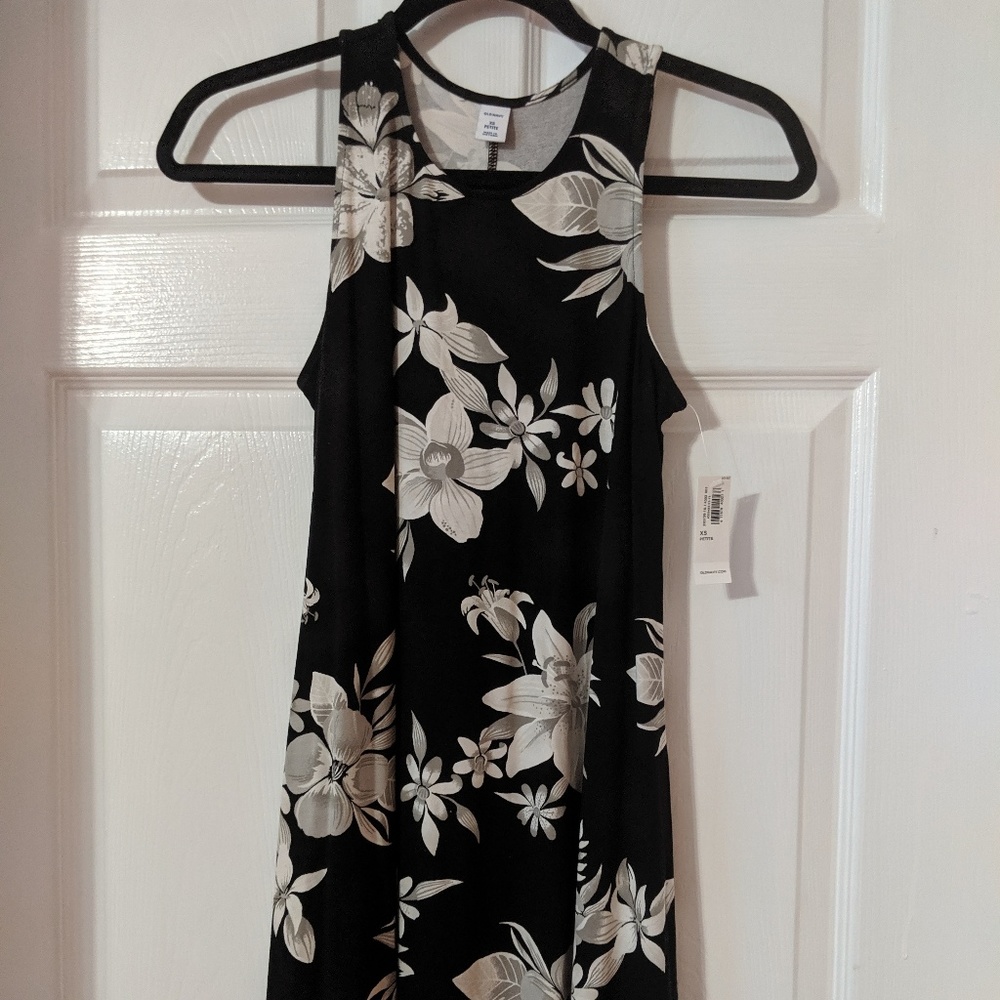 Floral Sleeveless Jersey Swing Dress